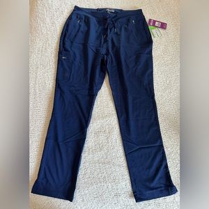 Healing Hands Purple Label Yoga scrub pants, size large, navy